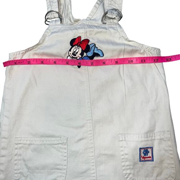 Vintage Disney embroidered Minnie Mouse and flower overall khaki dress size 24M - Picture 3 of 7